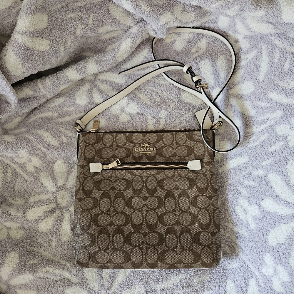 Coach Brown And Chalk Crossbody Handbag